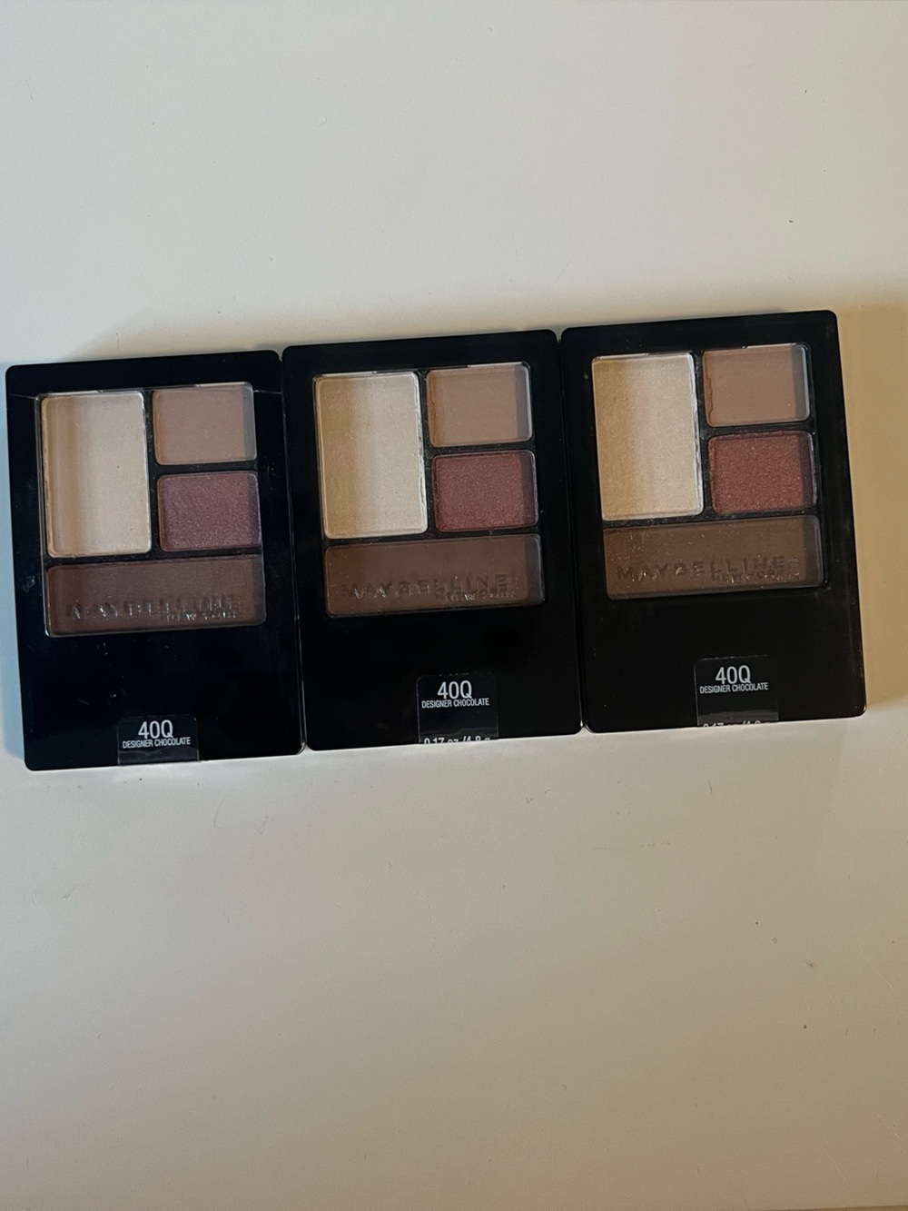 3 New Maybelline Expert Wear Eyeshadow Quad Designer Chocolate 40Q